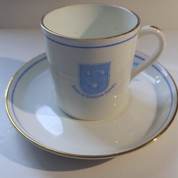 Duke Of Gordon Hotel Vintage Scottish Highlands Bone China Demitasse & Saucer - Picture 1 of 7